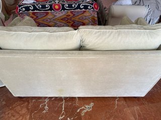 2 Sofás de Terciopelo Beige 2 Plazas