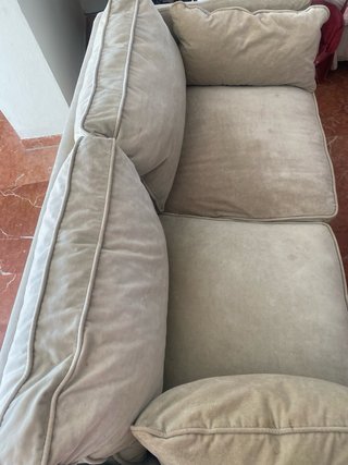 2 Sofás de Terciopelo Beige 2 Plazas