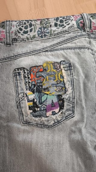 Pantalón Desigual Azul con rotos Talla 36-38