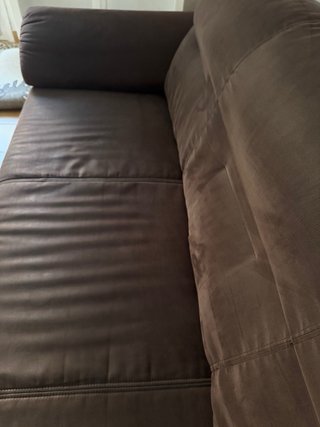 Sofá IKEA azul y marrón