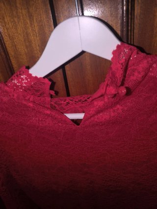 Body rojo encaje transparencias