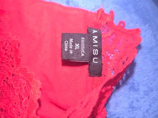 Body rojo encaje transparencias