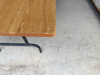 3 Mesas plegables madera DM y patas hierro