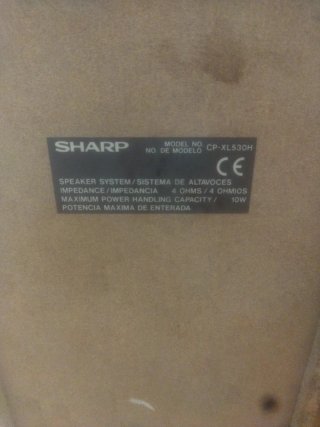Altavoces Sharp grises Minicadena. 10w 4 ohmios