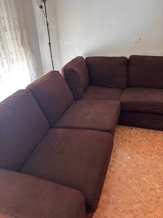 Sofá modular marrón tela