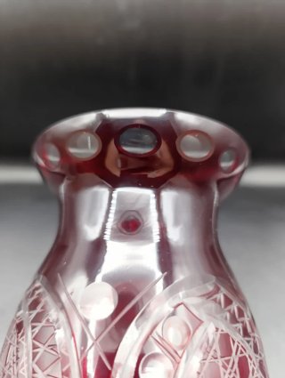 Jarrón cristal tallado Bohemia