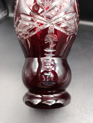 Jarrón cristal tallado Bohemia