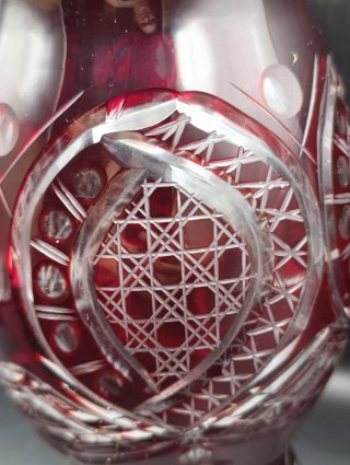 Jarrón cristal tallado Bohemia