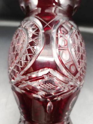 Jarrón cristal tallado Bohemia