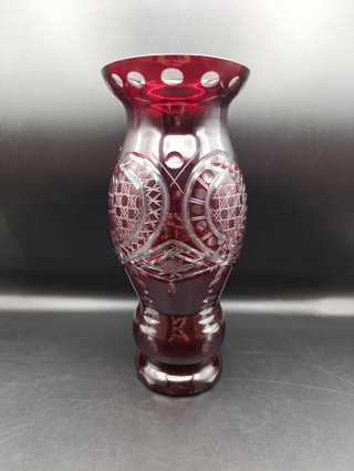 Jarrón cristal tallado Bohemia