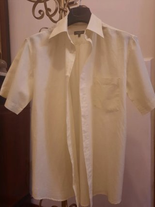 Camicia uomo manica corta lino/cotone