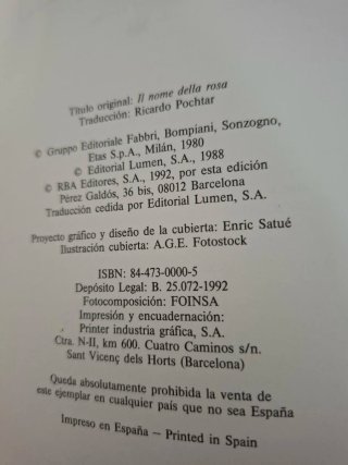 EL NOMBRE DE LA ROSA