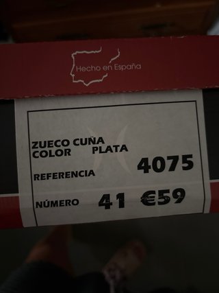 Zueco cuña color plata