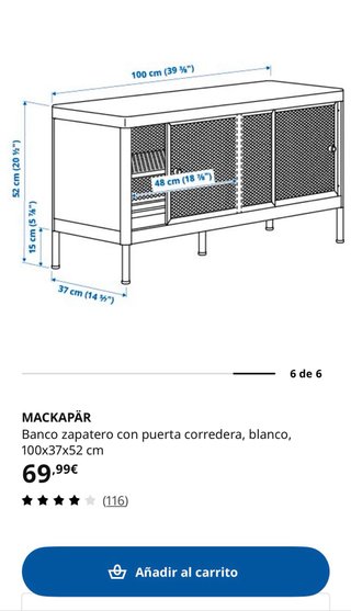 Mueble/Aparador Metálico Blanco IKEA