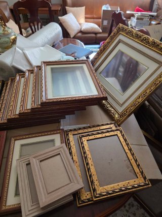 Lote de marcos de fotos madera y dorado variados