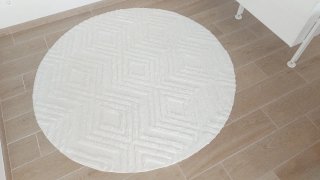 Alfombra redonda blanca 2 metros