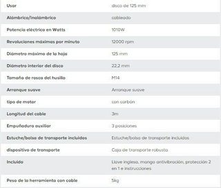AMOLADORA 1010W REGULABLE