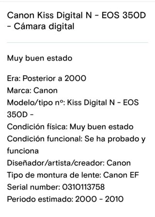 Canon Kiss Digital Cámara