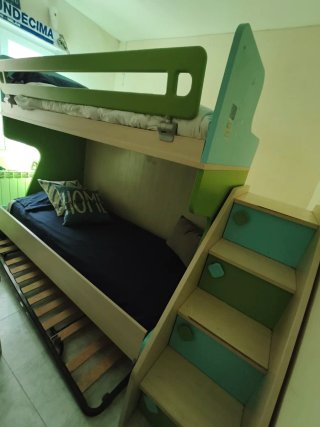 Litera con Escalera Cajonera y Cama Inferior