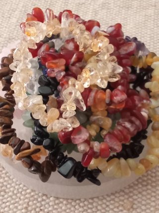Colgante corazón y Pulsera Cuarzo Rosa