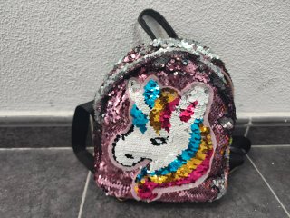 Mochila unicornio lentejuelas niña