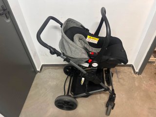 Carrito de bebé 3 en 1 gris