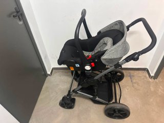 Carrito de bebé 3 en 1 gris