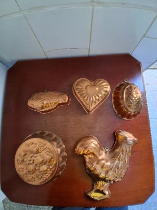 Moldes cobre artesanía cocina