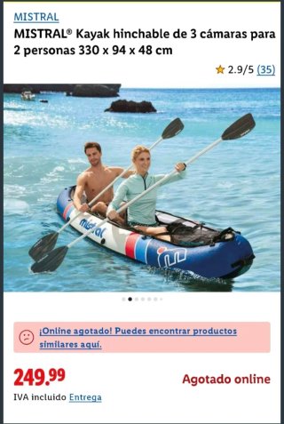 Kayak inflable azul y blanco