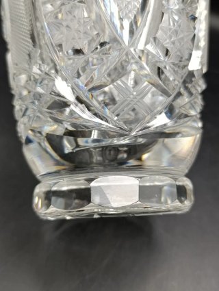 Jarrón cristal tallado de Bohemia