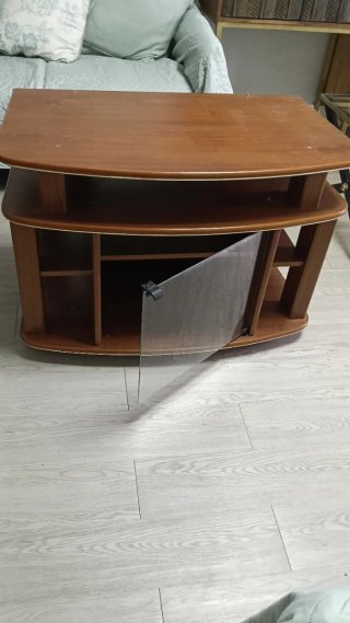 Mesa TV madera con cristal