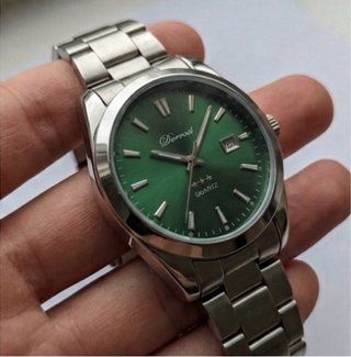 Dervost Reloj Esfera Verde y Plata