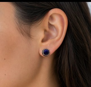 Pendientes Plata Zirconium Azul