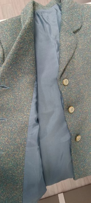 Americana tweed mujer verde