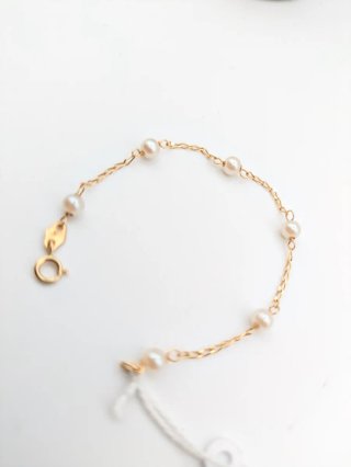 Pulsera Oro 18k Perlas