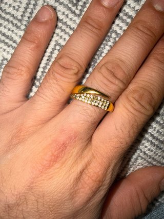 Anillo de moda acero inoxidable dorado