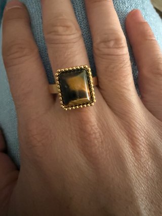 Anillo de moda acero inoxidable dorado