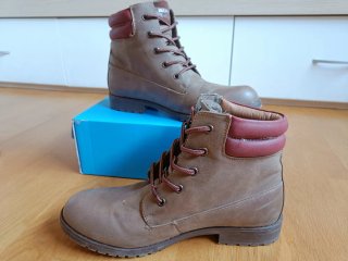 Botines Mustang Talla 41 Marrón y Granate