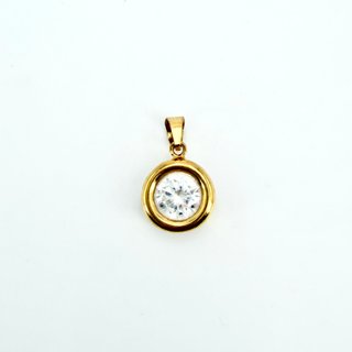 Colgante de oro de 18k circonitas, 0.67 g.