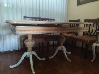 Silla antigua madera y terciopelo