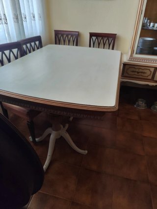 Silla antigua madera y terciopelo