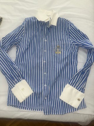 Camisa Massimo Dutti Rayas Azul y Blanca