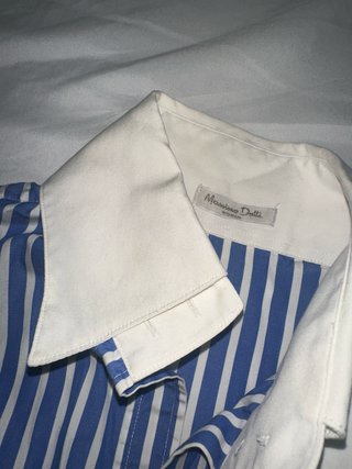 Camisa Massimo Dutti Rayas Azul y Blanca