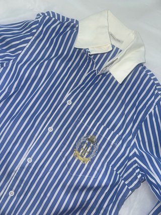 Camisa Massimo Dutti Rayas Azul y Blanca