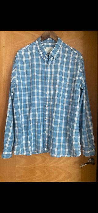 Camisa Cortefiel cuadros azul y blanco