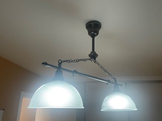 Lámpara de techo forja 2 luces cristal
