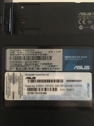 asus N53S Despiece