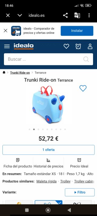 Maleta infantil Trunki azul