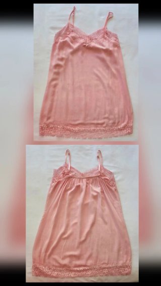Top lencero de viscosa rosa con encaje y tirantes