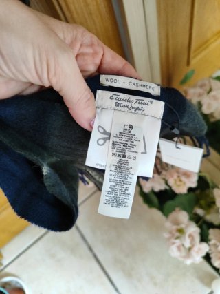 Bufanda a cuadros azul y gris